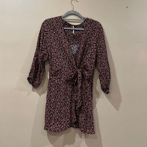 Free People Floral wrap dress